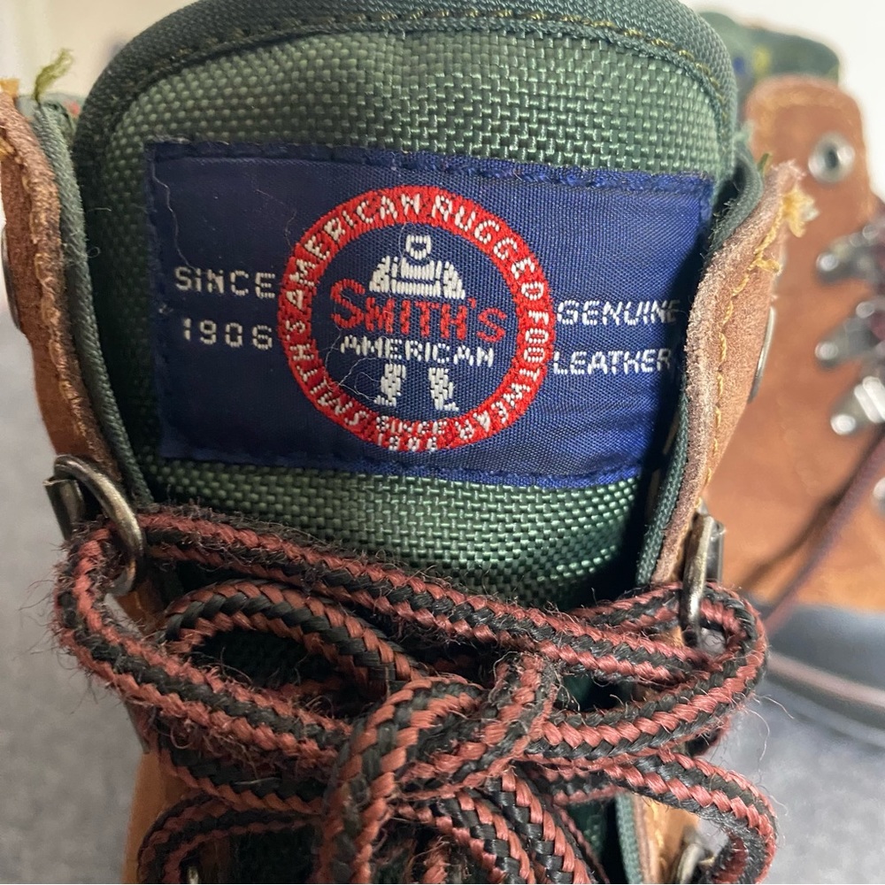 Womens Leather Duck Boots Rubber Size 7 Black Brown Lace up Thermolite Smiths - Picture 3 of 16